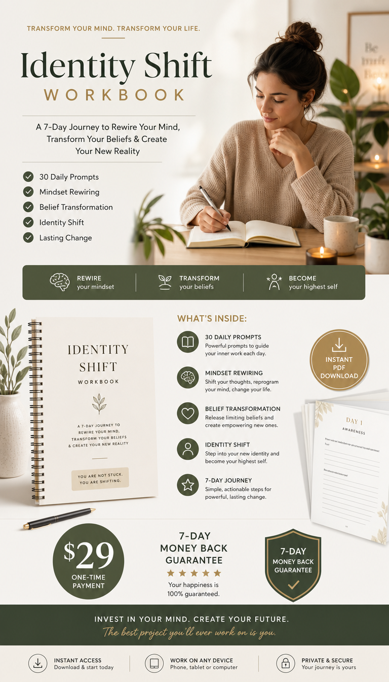 Identity Shift Workbook — Transform Your Mind. Transform Your Life.